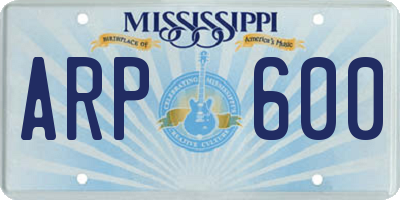 MS license plate ARP600