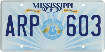 MS license plate ARP603