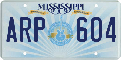 MS license plate ARP604