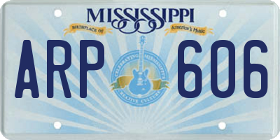 MS license plate ARP606