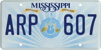 MS license plate ARP607