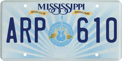 MS license plate ARP610