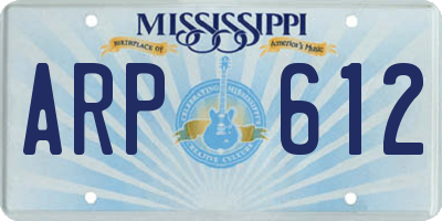 MS license plate ARP612