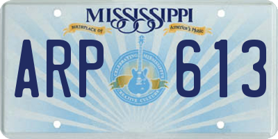 MS license plate ARP613