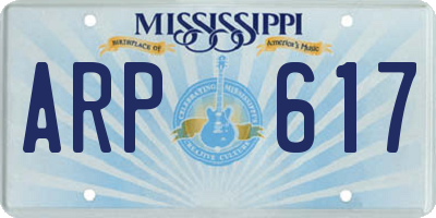 MS license plate ARP617