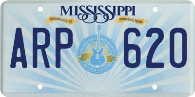 MS license plate ARP620