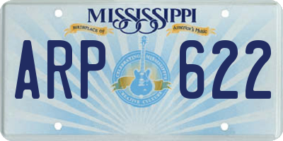 MS license plate ARP622
