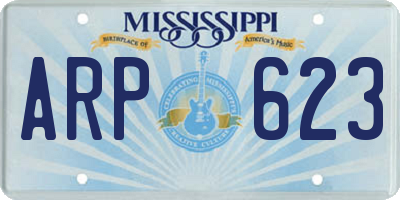 MS license plate ARP623
