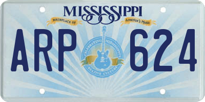 MS license plate ARP624