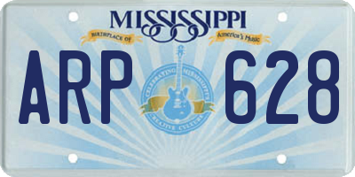 MS license plate ARP628