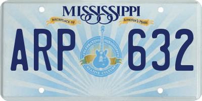 MS license plate ARP632