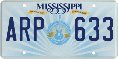 MS license plate ARP633