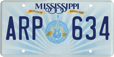 MS license plate ARP634