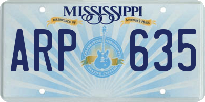 MS license plate ARP635