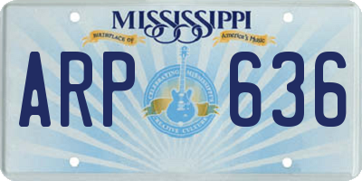 MS license plate ARP636