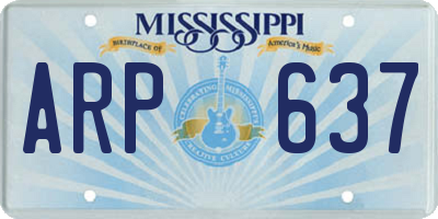 MS license plate ARP637