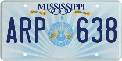 MS license plate ARP638