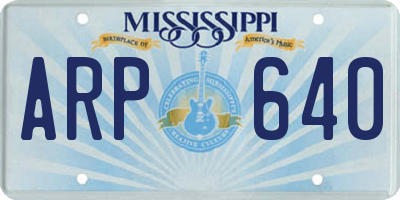 MS license plate ARP640