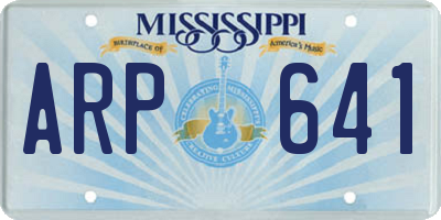 MS license plate ARP641