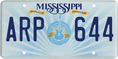 MS license plate ARP644