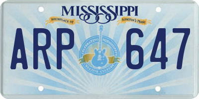 MS license plate ARP647