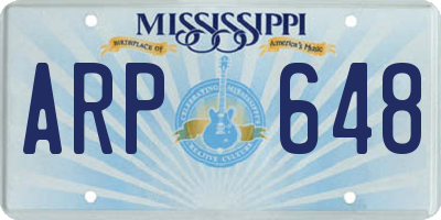 MS license plate ARP648