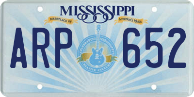 MS license plate ARP652