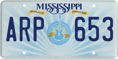 MS license plate ARP653