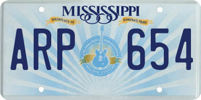 MS license plate ARP654