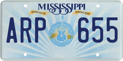 MS license plate ARP655
