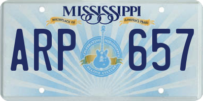 MS license plate ARP657
