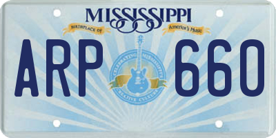 MS license plate ARP660