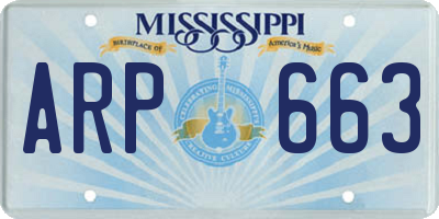 MS license plate ARP663