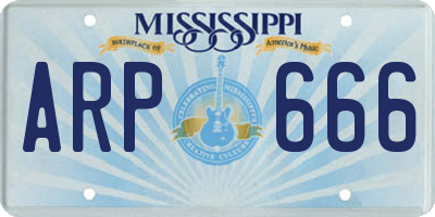 MS license plate ARP666