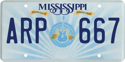 MS license plate ARP667