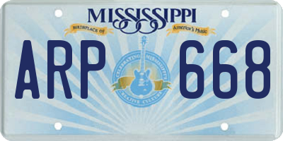MS license plate ARP668
