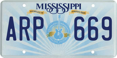 MS license plate ARP669