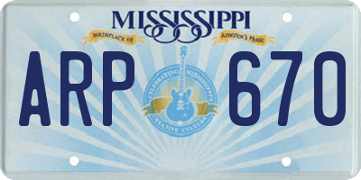MS license plate ARP670