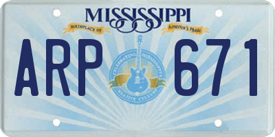 MS license plate ARP671