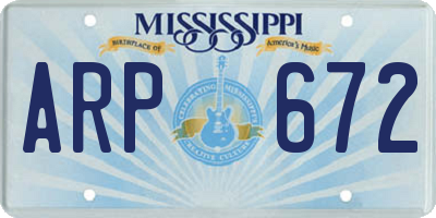 MS license plate ARP672