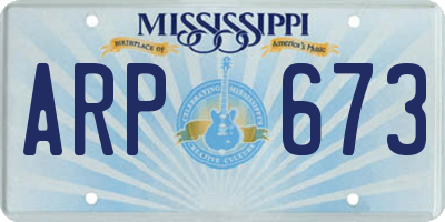 MS license plate ARP673