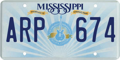 MS license plate ARP674