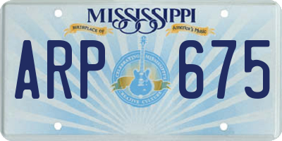 MS license plate ARP675
