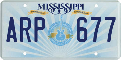 MS license plate ARP677