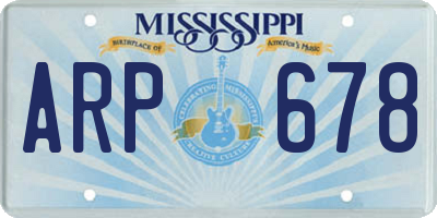 MS license plate ARP678