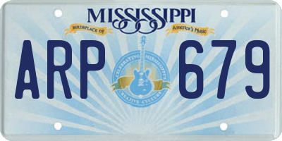 MS license plate ARP679