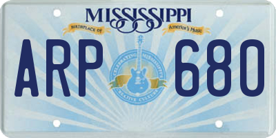 MS license plate ARP680