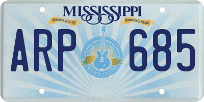 MS license plate ARP685