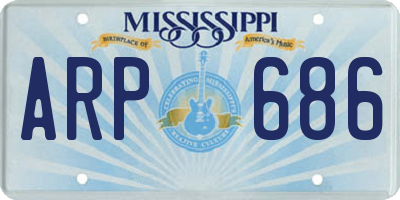 MS license plate ARP686
