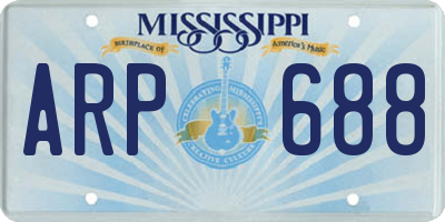 MS license plate ARP688